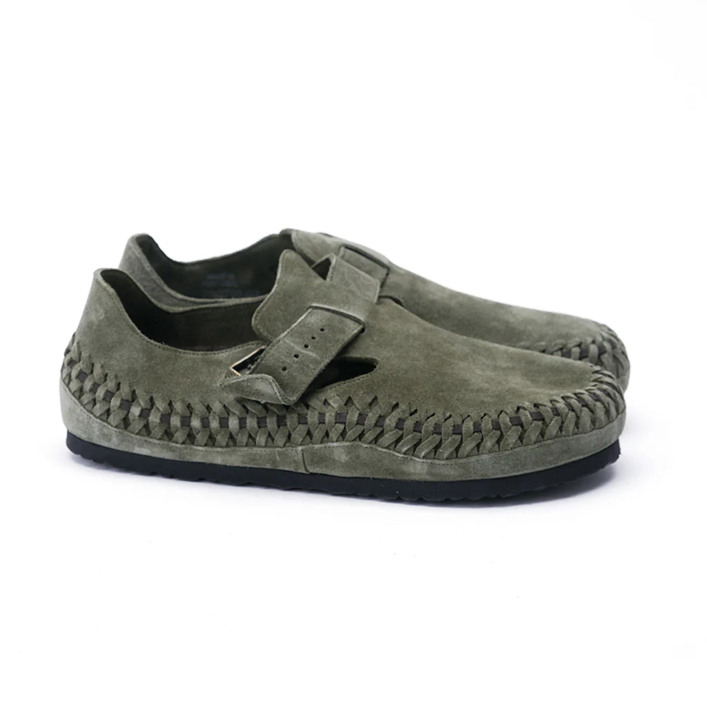Birkenstock Kith London Braided Shearling Olive Night Size 44 New